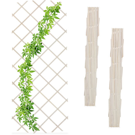 Relaxdays Tuteur à tomates en lot de 3, extensible, pour plantes grimpantes, 180 x 90 cm, pour jardin, balcon, blanc (1/5)