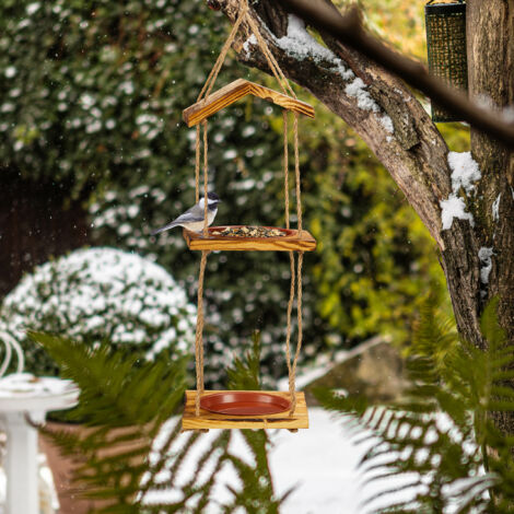 Relaxdays Mangeoire D'extérieur Pour Oiseaux Sauvages, Forme Pratique, Fonte De Fer, HLP 115 X 15 X 16 Cm Marron 88865502