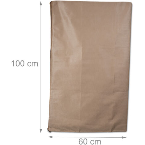 Voile D'Hivernage Pour Plantes 180x120 Cm - 70g/m², Fermeture Éclair, Protection Gel/Vent