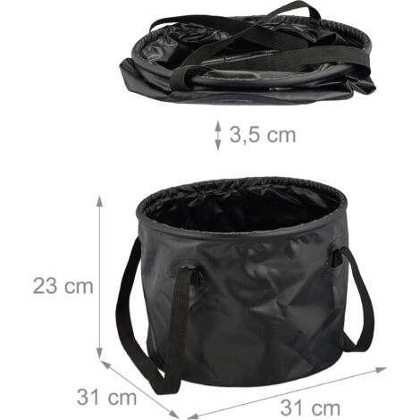 Seau Pliable Gris/Vert – Récipient D'Eau Portable Pour Camping, Pêche, RV