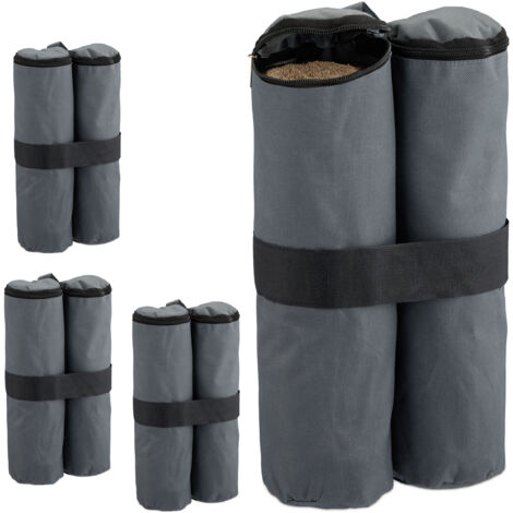 Lot De 4 Sacs De Lestage Tonnelle – 40 Kg Total, Tissu Oxford, à Remplir De Sable, Fixation Scratch