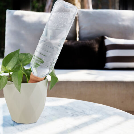 Relaxdays Lot De 12 Cônes Arrosage Terre Cuite - Arrosage Automatique Plantes Avec Bouteilles PET