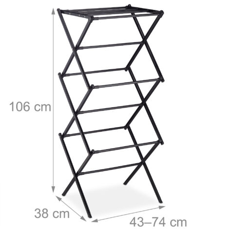 Séchoir à Linge Pliable 3 Niveaux - Tour Compact, Support Cintres - Gain De Place, Intérieur/extérieur