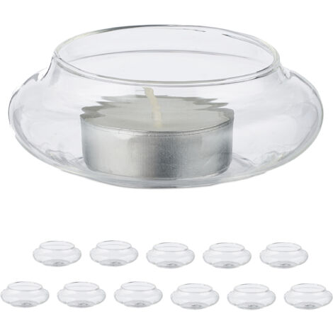 Photophores Flottants En Verre - Lot De 12 - Pour Table, Mariage, Bassin, Décoration Ambiance