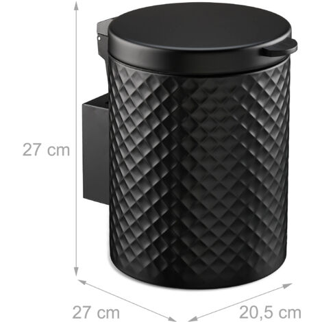 Poubelle De Salle De Bain Relaxdays 6L - Blanche, à Pédale, Couvercle Amorti, Seau Intérieur Amovible - Avec 25 Sacs