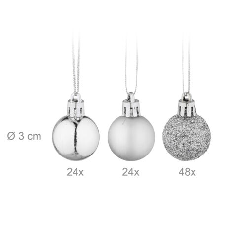 Relaxdays Boules De Noël - Set De 96 Pièces - Boules De Noël