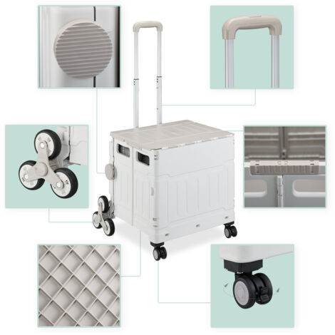 Chariot Shopping 50kg Chariot De Courses Pliable Relaxdays - 50kg Chariot Shopping 50kg Chariot De Courses Pliable Relaxdays - 50kg