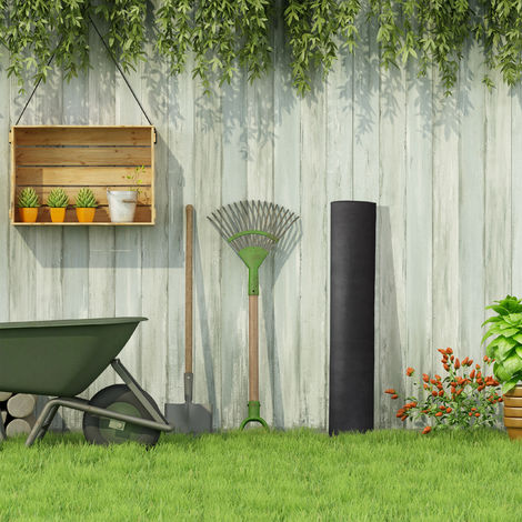 Relaxdays Toile de paillage anti-mauvaises herbes, 220g/m² perméable et  robuste, résiste aux UV, 1
