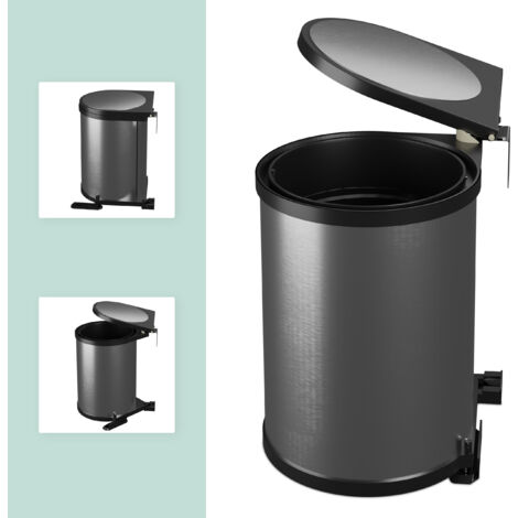 Relaxdays Poubelle Encastrable Cuisine 2 Bacs 15L - Noire - Dimensions 34,6 X 34 X 51,8 Cm