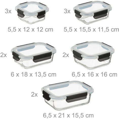 Set de 3 récipients ronds empilables en Verres – pour le stockage des Nourriture , au