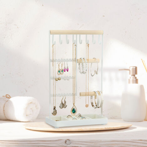 Porte-collier Individuel En Simili Cuir - Support Bijoux Compact H 14 Cm - Présentoir élégant