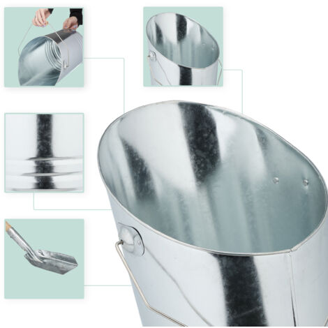 Relaxdays Ensemble serviteur de cheminee 4 pieces accessoire acier
