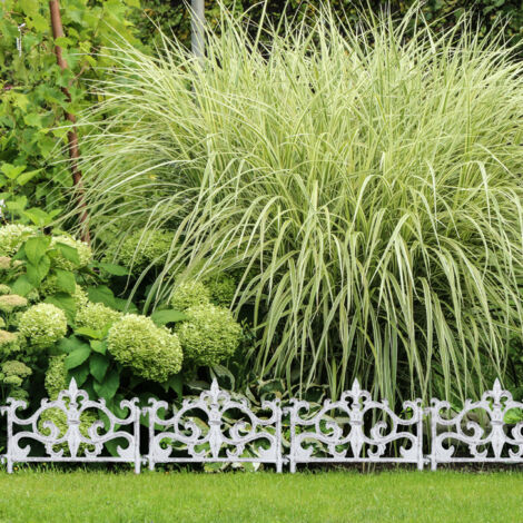 Relaxdays Barrière Jardin Vintage Métal - Lot 6 Éléments à Planter, Noir, Décoration Extérieure 324 Cm