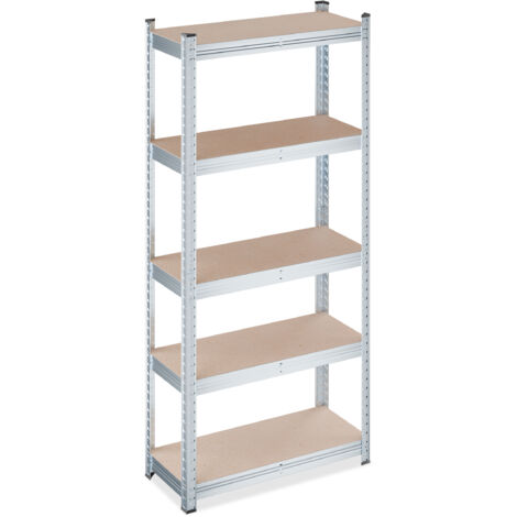 Relaxdays – Étagère garage à charge lourde 150x70x30 cm – Acier galvanisé – Charge max 750 kg – 5 étagères réglables – Rangement cave et atelier