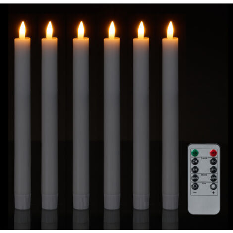 Set De 8 Bougies LED Effet Flamme Vacillante Avec Chandeliers