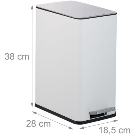 Poubelle De Salle De Bain 10 Litres - Couvercle à Fermeture Douce - Seau Amovible - Noir - Design Moderne