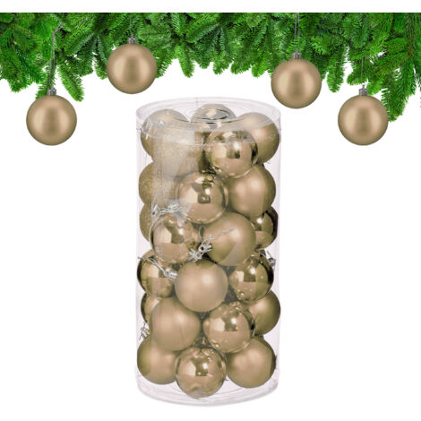 Boules Dorées Sapin Relaxdays Boule De Noël, Lot Pratique De 100, Pour Décorer Boules De Noël Lot - 3