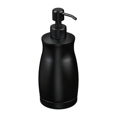2 x distributeurs de savon, 400 ml, inox, rechargeables, savon, gel douche, salle de bain, cuisine, noir (1/5)