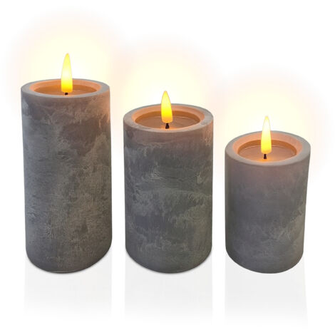 3 Bougies LED Rechargeables En Verre – Flamme Réaliste, Télécommande Et Minuterie – Sans Flamme, Sécurité Enfants/animaux – Idéales Mariage, Fêtes, Déco Maison