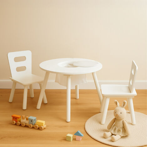 COSTWAY Table avec 2 Chaises pour Enfants 1-7 Ans, Dossier Ergonomique COSTWAY Table avec 2 Chaises pour Enfants 1-7 Ans, Dossier Ergonomique