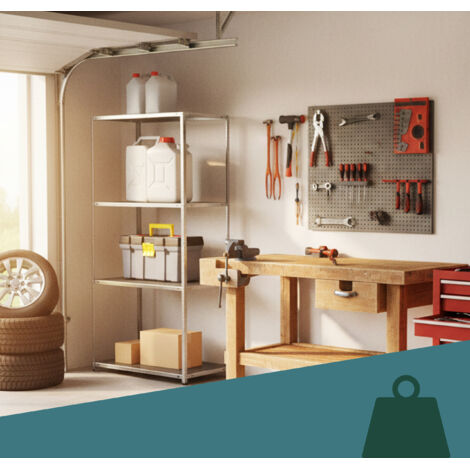 Relaxdays Étagère à Charge Lourde, 5 Niveaux, HxLxP 180x100x30 Cm Supporte Jusqua 1 250kg Metal Cave Garage Noir 59255957