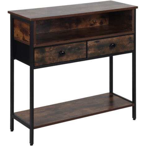 Relaxdays Table D'appoint, Console En Bois De Noyer Et Verre, H X L X P 35 X 60 X 40 Cm Pour Salon Nature 90688205 Relaxdays Table D'appoint, Console En Bois De Noyer Et Verre, H X L X P 35 X 60 X 40 Cm Pour Salon Nature 90688205