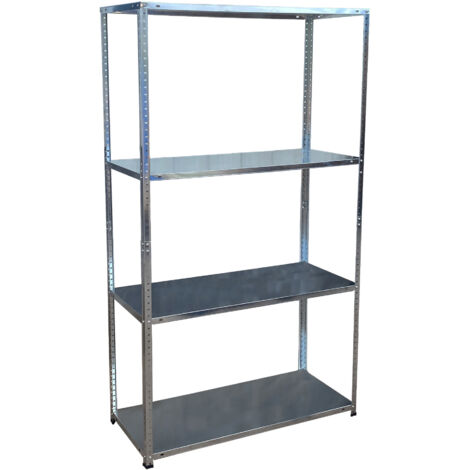 Étagère Relaxdays, acier, HxLxP 145x75x30 cm, charge 160 kg, 4 niveaux, cave/garage/atelier, robuste, argent (1/5)