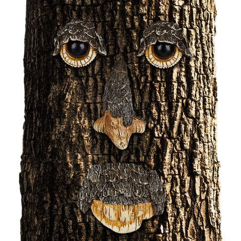 Décoration de visage d'arbre Arbre Visage Vieil Homme Arbre Vieillard  Hugger Jardin Peeker Sculpture Tronc Hanging Décoration De Noël Big Eyes