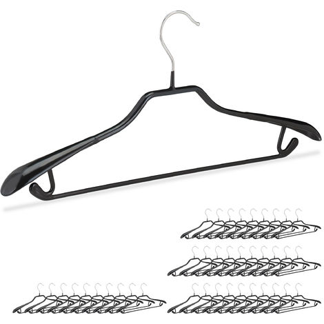 Cintres pour costume en Plastique Noir 42cm avec barre pour