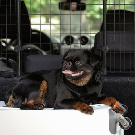 PawHut Grille de séparation extensible voiture barrière de sécurité barre  réglable pour chien noir animaux réglables