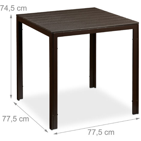 Tables de jardin pliantes carrées en métal