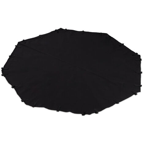 Relaxdays Bâche au sol en nylon pour enclos, 8 angles, hydrofuge, sol enclos avec bandes autocollantes, 168x168 cm, noir