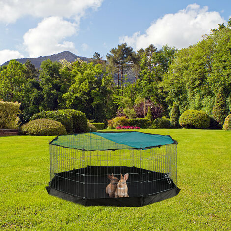 Relaxdays Bâche au sol en nylon pour enclos, 8 angles, hydrofuge, sol enclos avec bandes autocollantes, 168x168 cm, noir