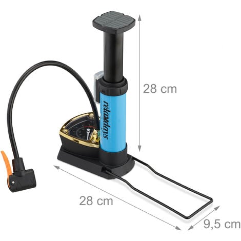 Pompe à vélo verticale avec manomètre à poser au sol