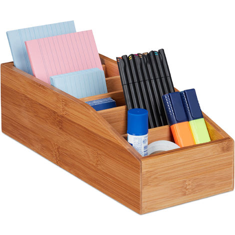 Organisateur de bureau en bois, boîtes de rangement de bureau  multifonctionnelles pour porte-stylo bricolage, papeterie de bureau,  support de