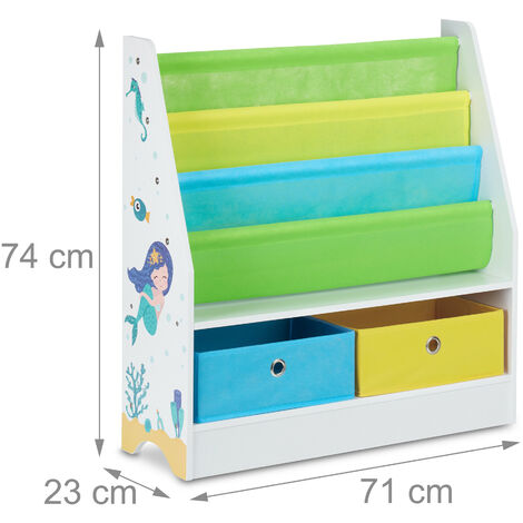 Relaxdays Etagère Enfants,6 Boîtes, 4 Cases En Tissu, Motif Mignon Feu