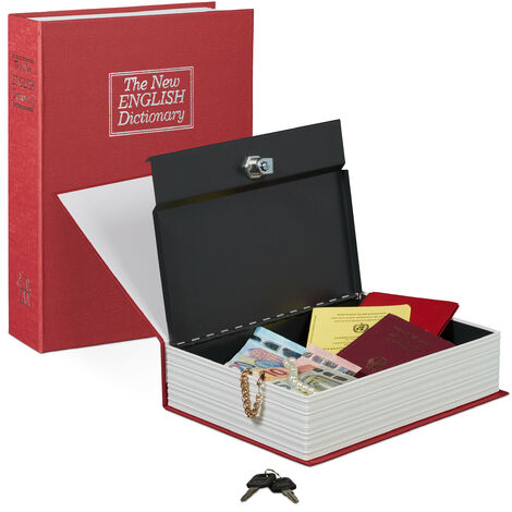 Caisse à monnaie - Boîte en métal rouge 30 x 24 x 9 cm