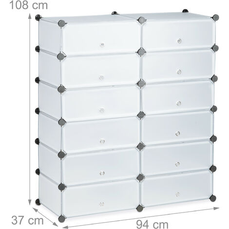 Lot De 12 Boîtes à Chaussures Relaxdays - Empilables Transparentes - Pointure Jusqu'à 47 - Rangement Pratique