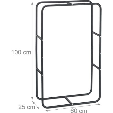 Relaxdays Etagère Cheminée 100x40x30 cm étagère à bûches 2 niveaux bois  porte-bûches range buche 4