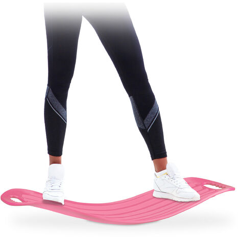Relaxdays Planche d'équilibre Twist Board Balance Board entraînement fitness  muscles abdos jambes 150 kg, rose
