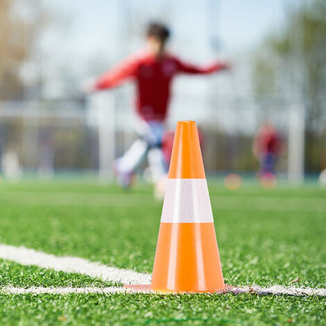 Relaxdays Cônes de signalisation, x16, football, dressage chien, sport équestre, plots chantier 23 cm, enfants, orange