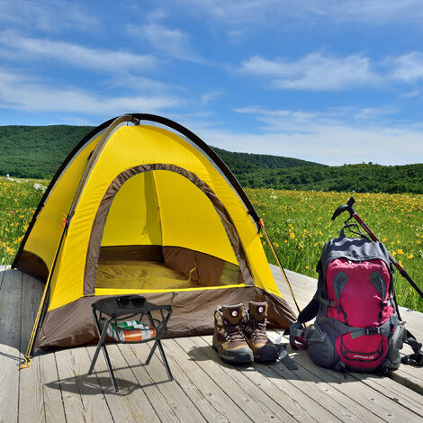 Relaxdays Tabouret de Camping avec Poche, Pliant, transportable, léger