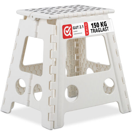 Relaxdays – Tabouret pliable XL transportable – Dimensions 39 x 39 x 32 cm – Charge max 150 kg – Plastique PP – Idéal pour salle de bain et camping (1/5)