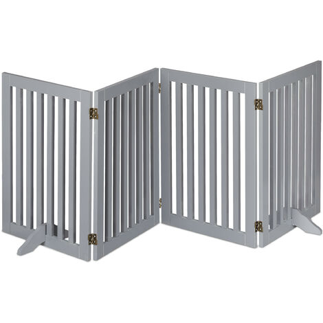 Barrière modulable pliable barrière de sécurité avec porte verrouillable  intégrée dim. 155L x 35l x 76H cm MDF blanc