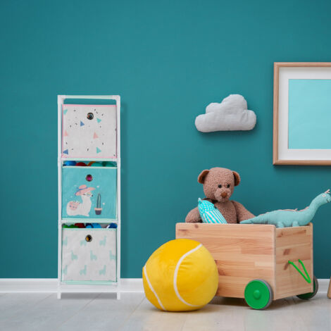 Relaxdays étagère 4 Casiers Suspendus Rangement Livres Jouets