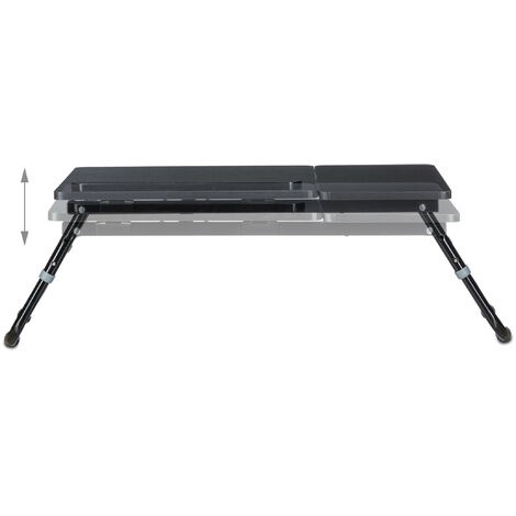 1x Table d'ordinateur portable pliable Noir Plateau de lit HxlxP
