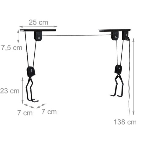 Support Vélo Plafond Relaxdays - Accroche Universelle Jusqu'à 57kg - Neuf