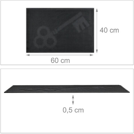 Relaxdays Paillasson Caoutchouc, 40 X 60 Cm, Antidérapant, Résistant, Caillebotis Extérieur