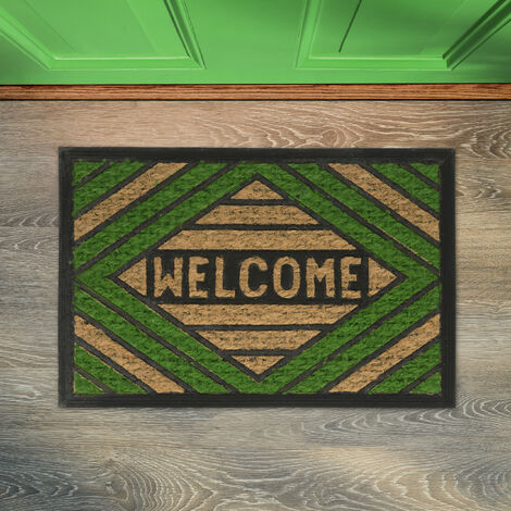 Relaxdays Paillasson Coco, Avec Oiseau Et Motif Floral, Caoutchouté, Intérieur, Extérieur, 60 X 40 Multicolor 49612930