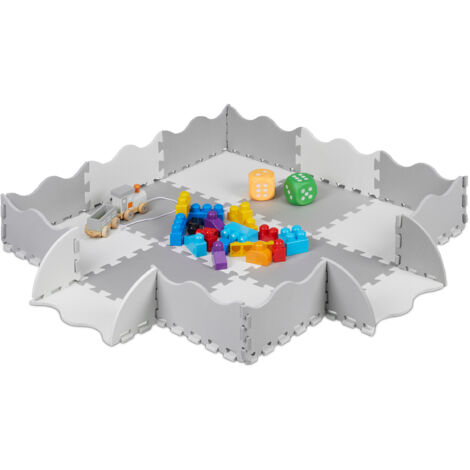 Tapis De Sol Puzzle 52 Pièces Rose Relaxdays - Mousse EVA 1,4 M² Pour Bébé
